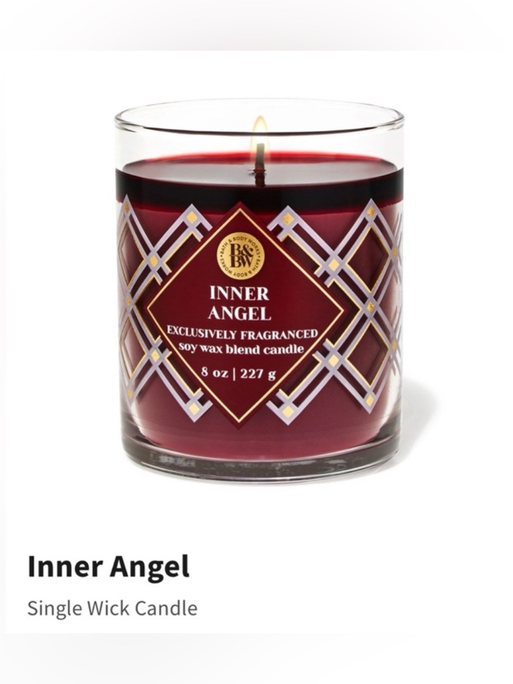 NIB Bath & Body Works “Inner Angel” Single Wick Candle w Decorative Metal Lid.